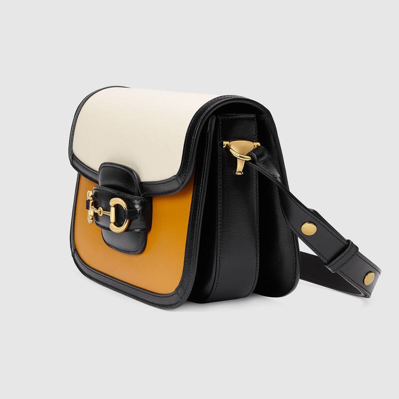 Gucci Horsebit 1955 Small Shoulder Bag 602204 Burnt orange and white